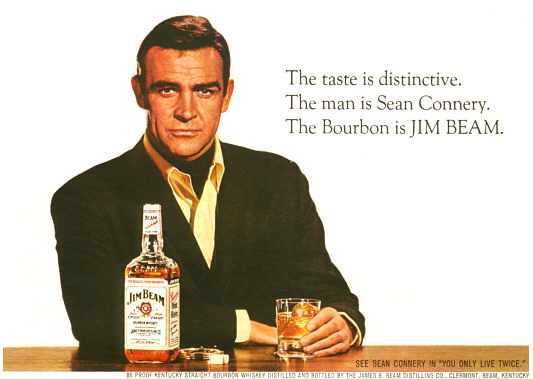 Sean Connery whisky advert — bourbon Jim Beam