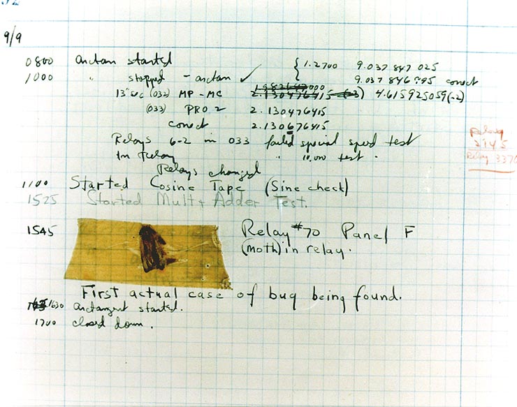 Grace Hopper — first computer bug